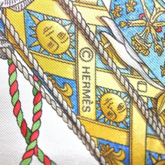 Authentic HERMES Carre 90 Scarf "LES TAMBOURS" Silk Red - Picture 9 of 12